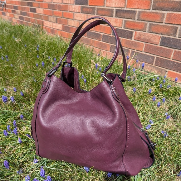 🥰EUC Coach Edie 42 #57124 3 Compartment Oversized Shoulder Satchel Hobo Bag - Picture 3 of 16